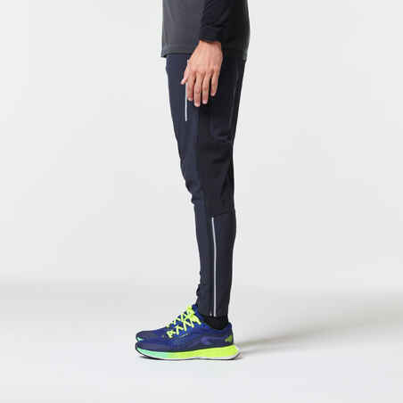 MEN'S FITTED RUNNING TROUSERS LIGHT BLACK