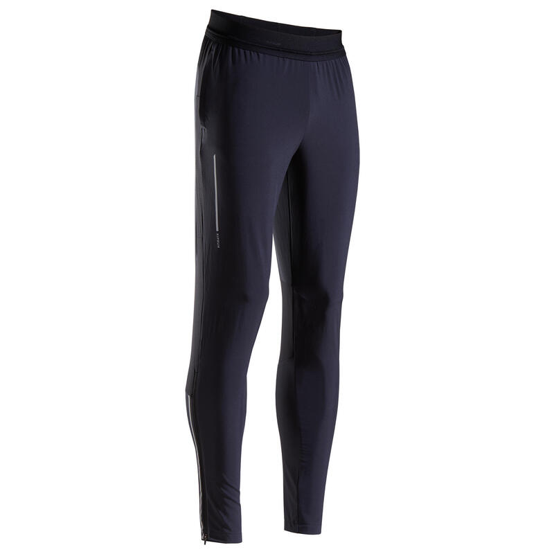 KIPRUN FITTED MEN'S RUNNING TROUSERS LIGHT BLACK