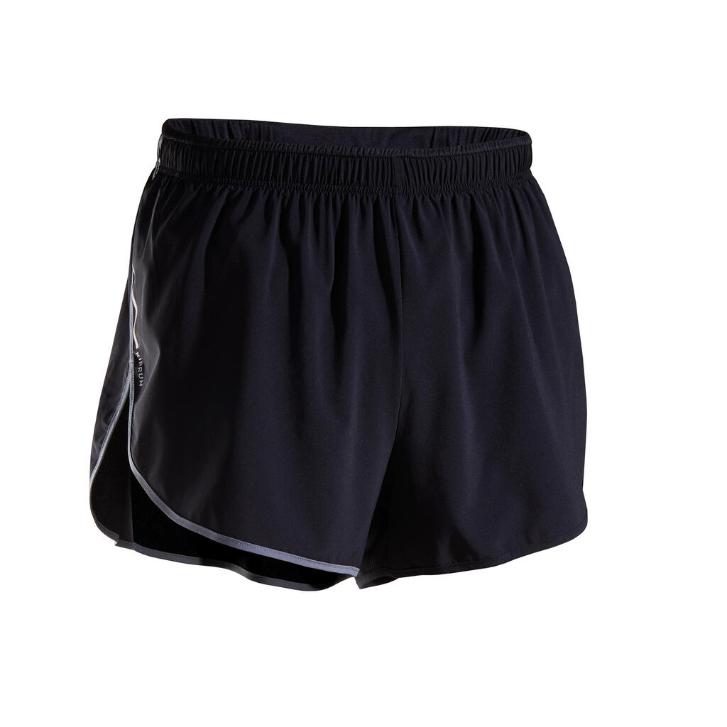 SPLIT MEN'S RUNNING SHORTS - BLACK/GREY