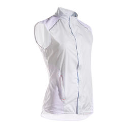 CHAQUETA RUNNING MUJER SIN MANGAS KIPRUN LIGHT GRIS CLARO