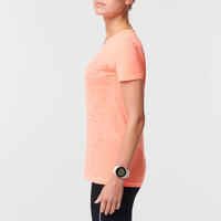 KIPRUN CARE WOMEN'S BREATHABLE RUNNING T-SHIRT - CORAL