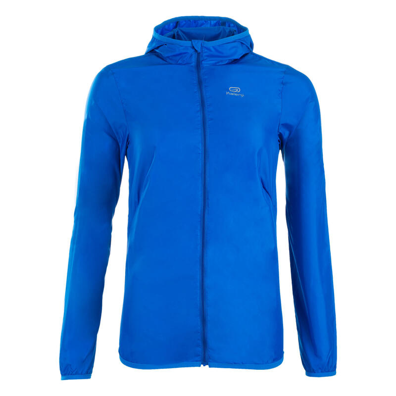 Windjack voor atletiek dames club personaliseerbaar blauw