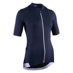 Women's Short-Sleeved Cycling Jersey RCR - Navy
