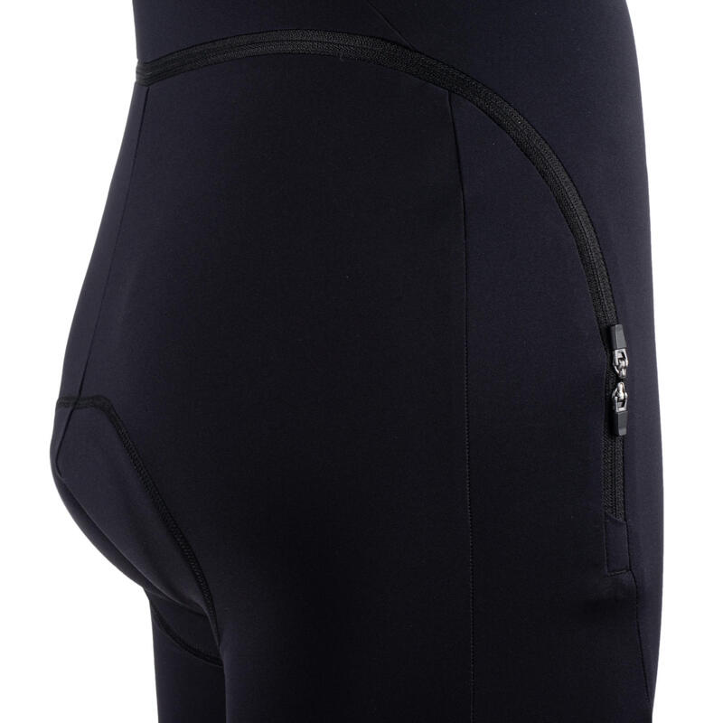 Culotte ciclismo carretera con tirantes mujer quick-zip Van Rysel negro