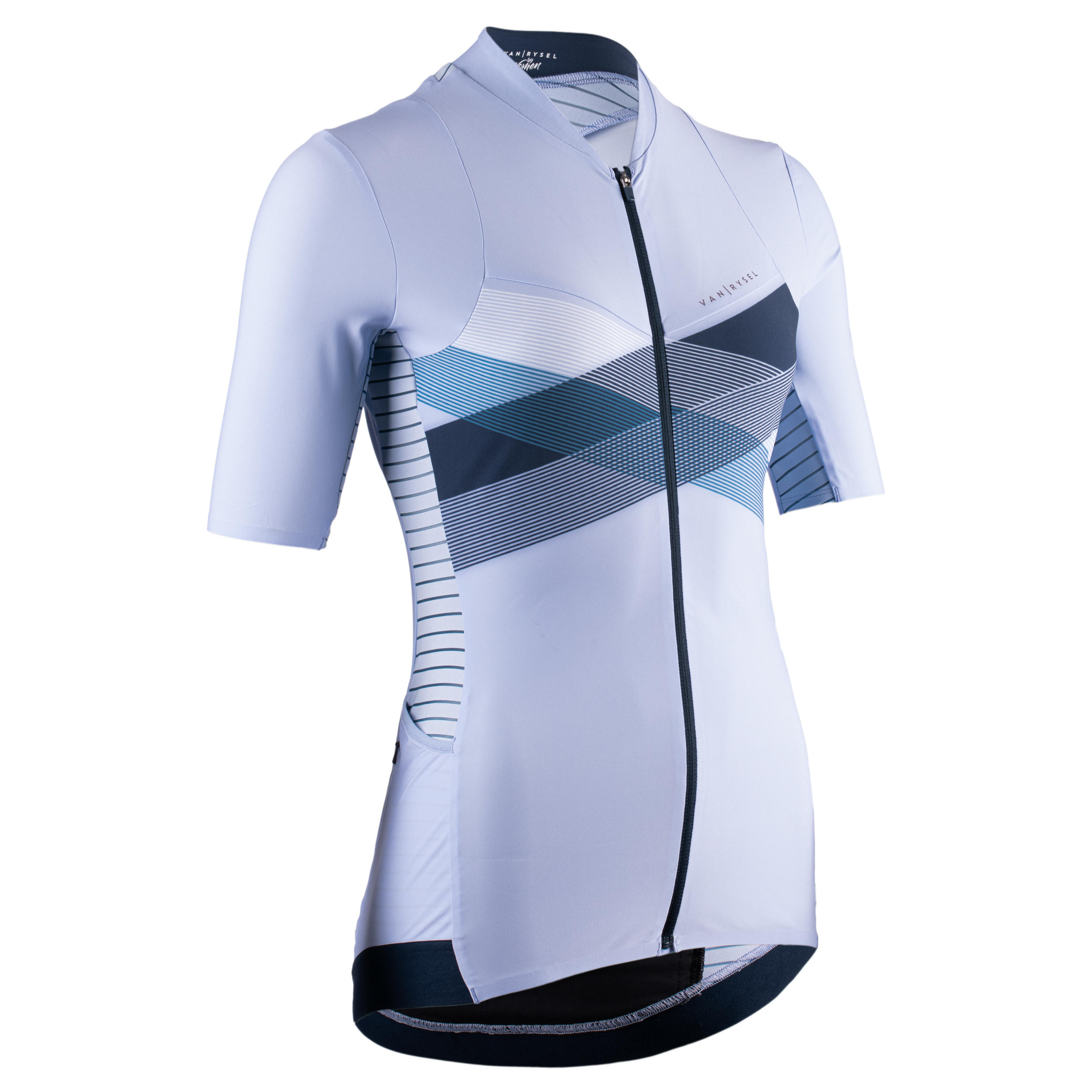 VAN RYSEL Women's Short-Sleeved Cycling Jersey RCR - Blue/Cross