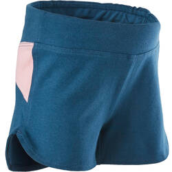 Celana Pendek Senam Bayi 500 - Petrol Blue/Pink