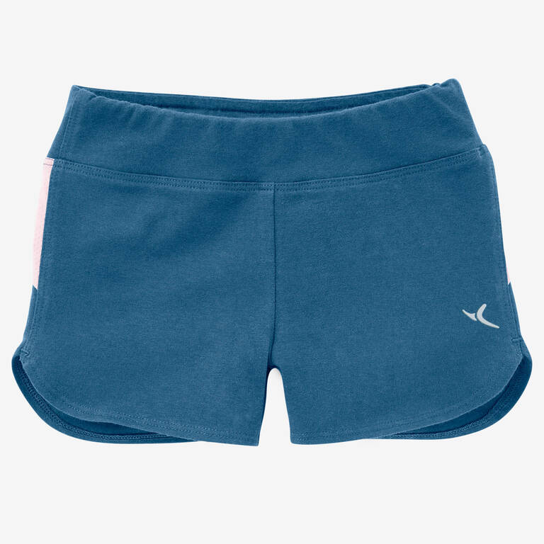 Baby Gym Shorts 500 - Petrol Blue/Pink