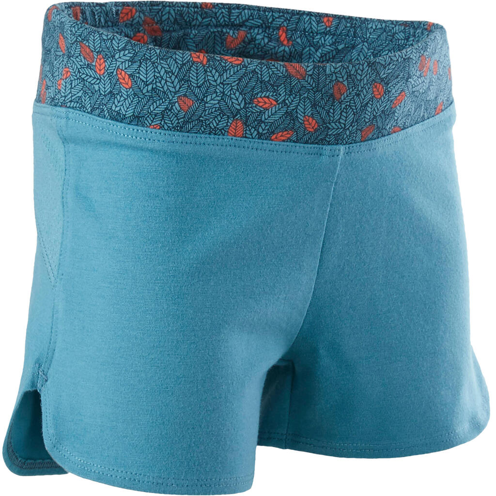 Pantalón Corto Bebé Chándal Short Domyos 500 Azul Turquesa Estampado