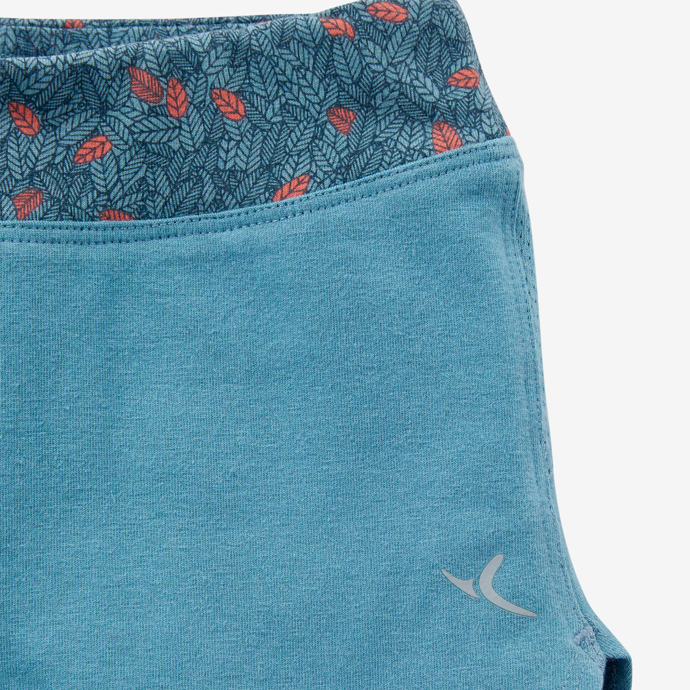 Baby Gym Shorts 500 - Turquoise/Coral 4/9