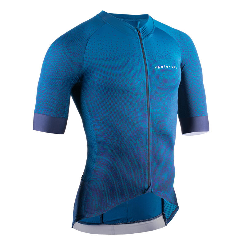 Radtrikot kurzarm Rennrad Endurance Racer Herren blau 