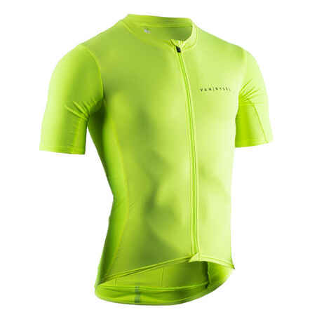 Maillot ciclismo manga corta verano hombre Van Rysel Neo Racer amarillo