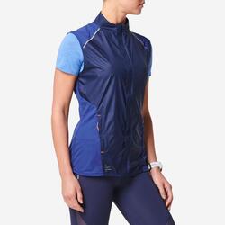 Veste coupe vent sans manche de running Femme - KIPRUN Run 900 Wind Bleue acier