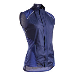 CHAQUETA RUNNING MUJER SIN MANGAS KIPRUN LIGHT AZUL MARINO