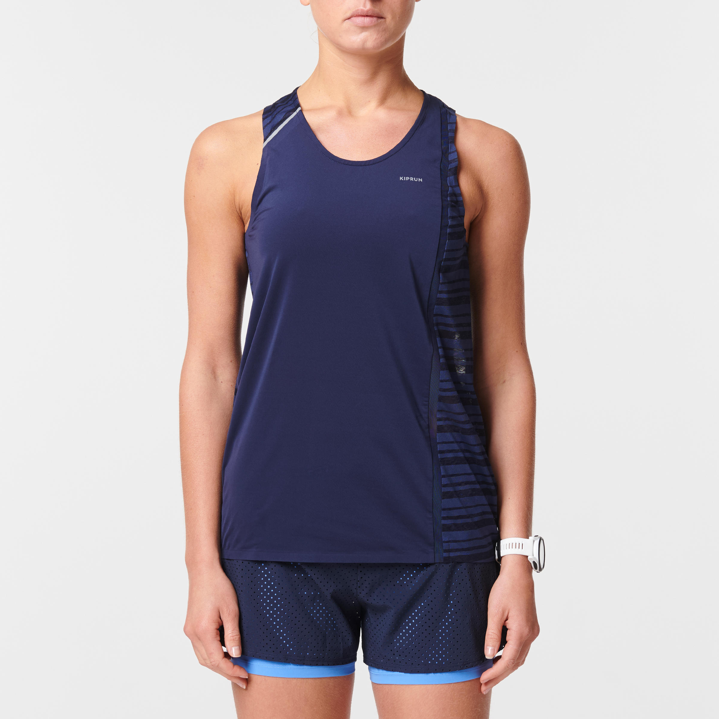 KIPRUN LIGHT BREATHABLE WOMEN'S TANK TOP - NAVY BLUE 6/8