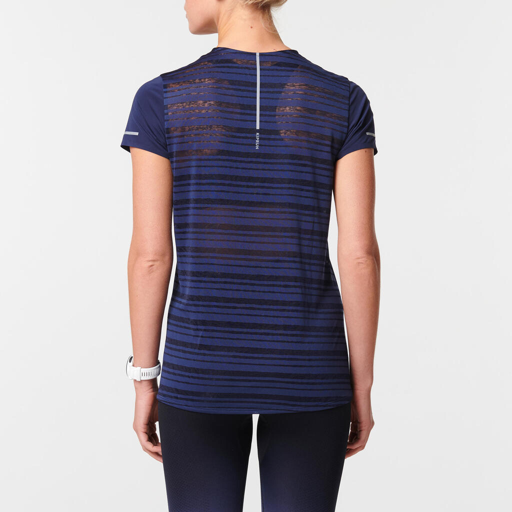 Laufshirt kurzarm Kiprun Light Damen blau