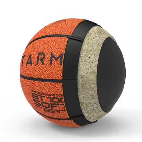 BT100 Kids' Size 5 Beginner Basketball, Under Age 10 - Orange