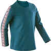 Kids' Basic Long-Sleeved Cotton T-Shirt - Blue with Motifs