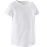 Girls' and Boys' Short-Sleeved Baby Gym T-Shirt 100 - White