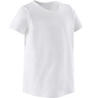 Girls' and Boys' Short-Sleeved Baby Gym T-Shirt 100 - White