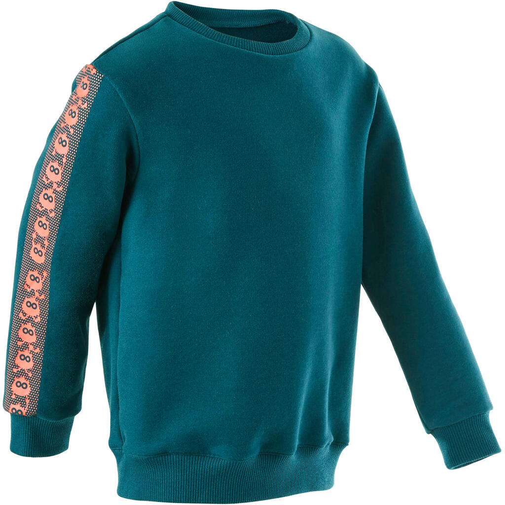 Sweatshirt Kinder Basic - blau/türkis mit Streifen 