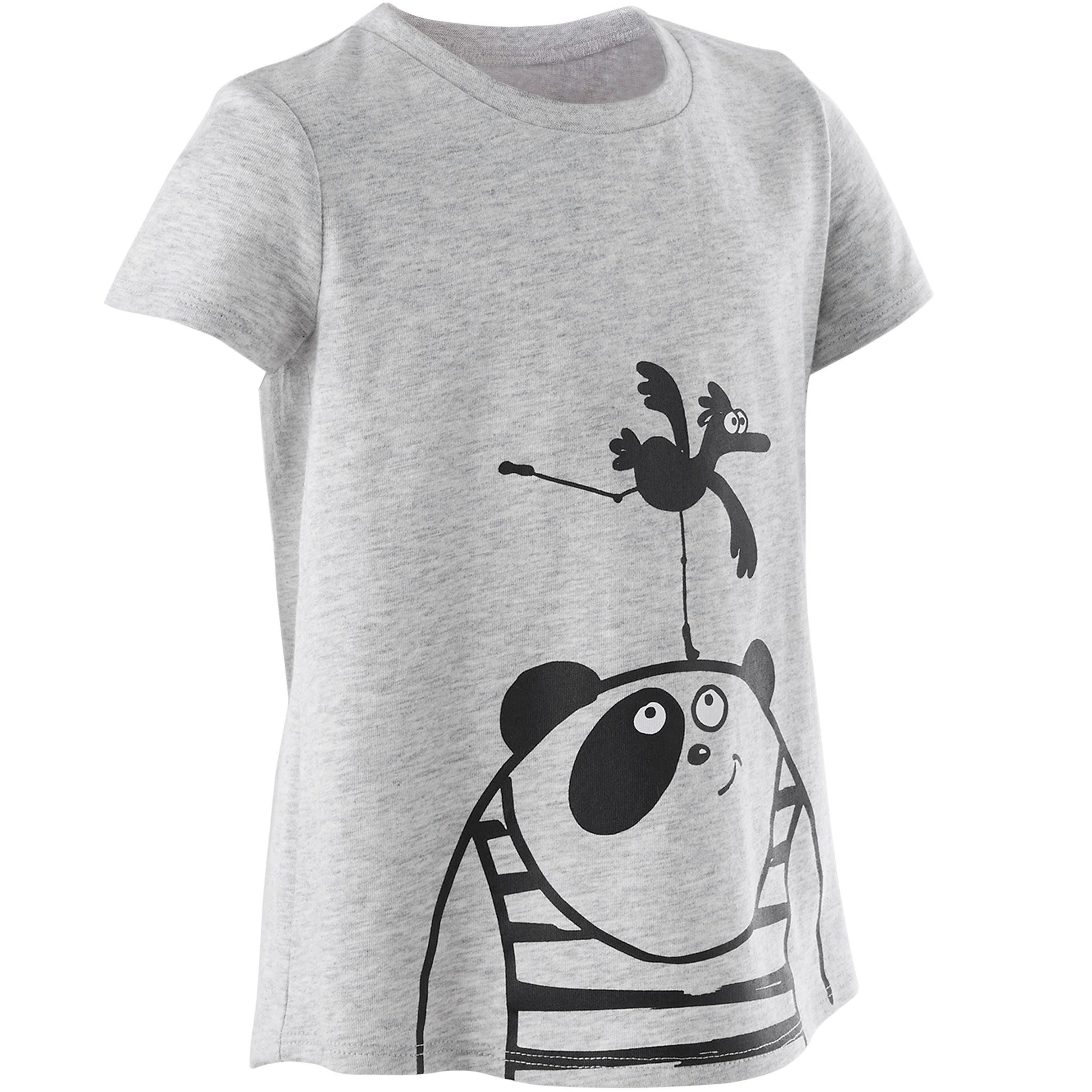 DOMYOS Camiseta gimnasia manga corta 100% algodón Bebés Domyos 100 gris