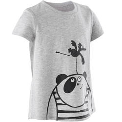 T-shirt voor kleutergym 100 grijs met print