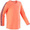 Detské tričko 100 s dlhým rukávom na cvičenie oranžové 