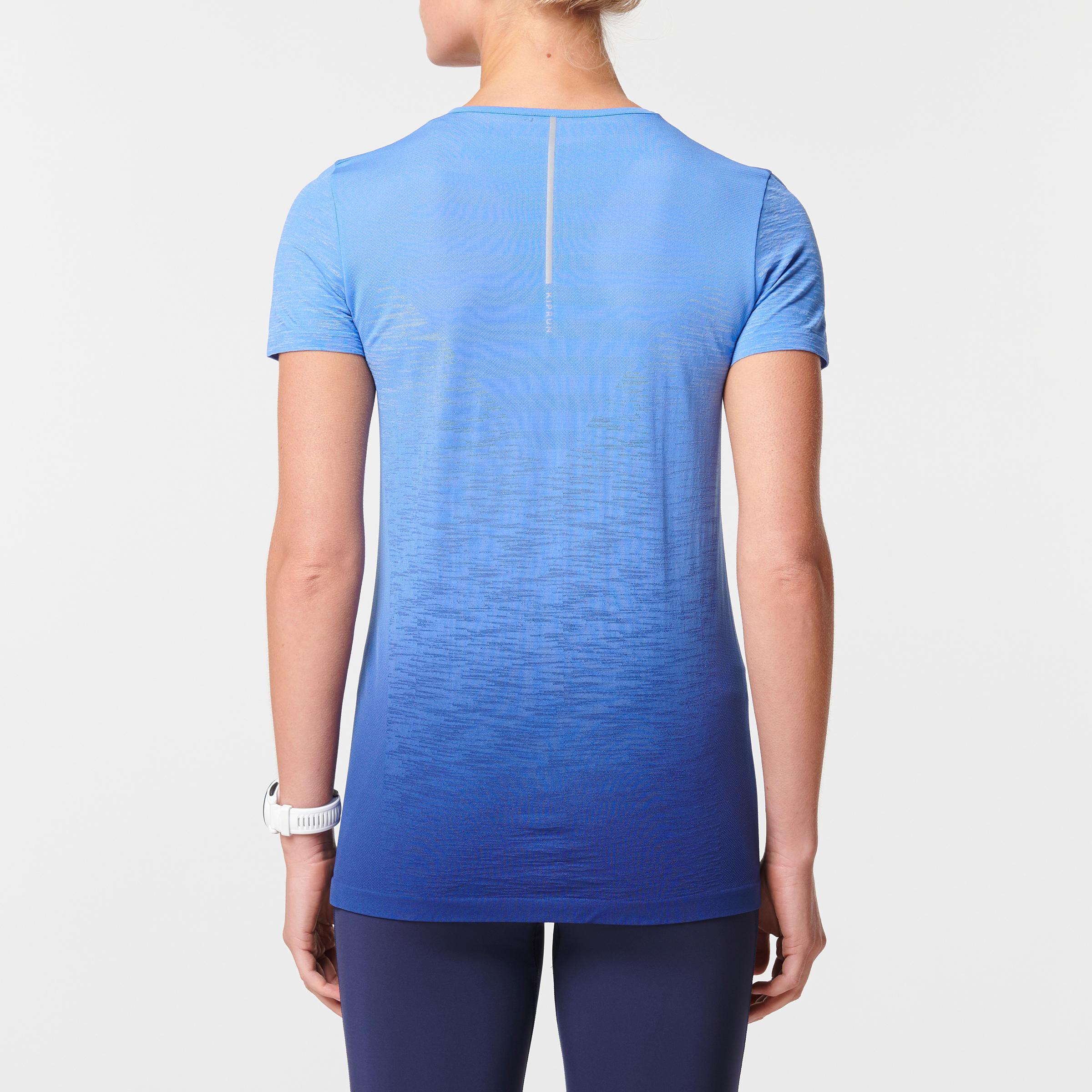 T-shirt running donna KIPRUN CARE azzurra 2/5