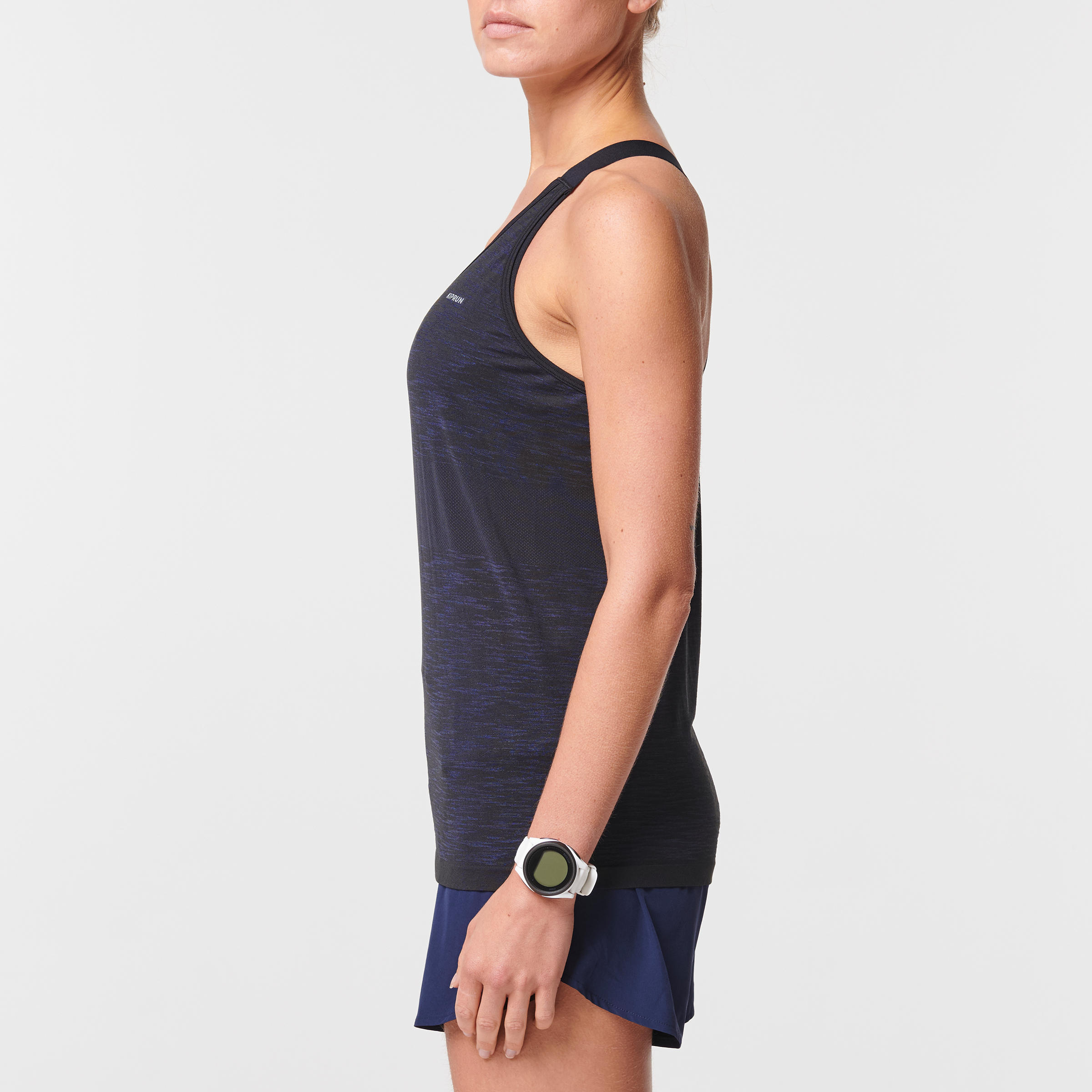 KIPRUN CARE RUNNING TANK TOP WITH BUILT-IN BRA - BLACK 7/8