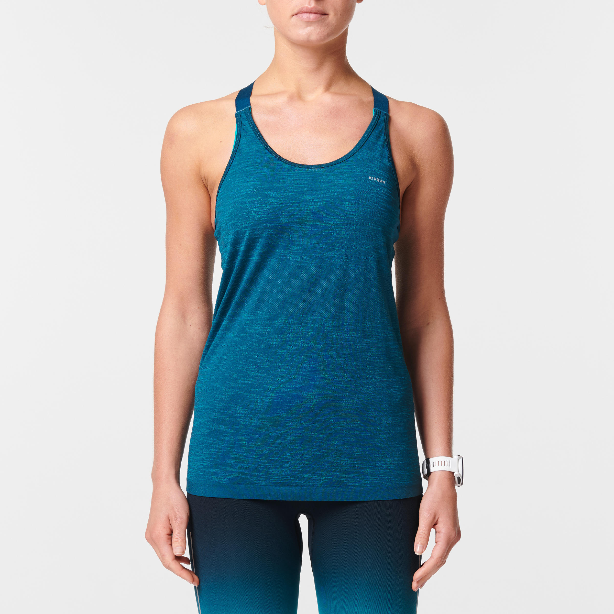 KIPRUN CARE RUNNING TANK TOP WITH BUILT-IN BRA - EMERALD GREEN 6/8
