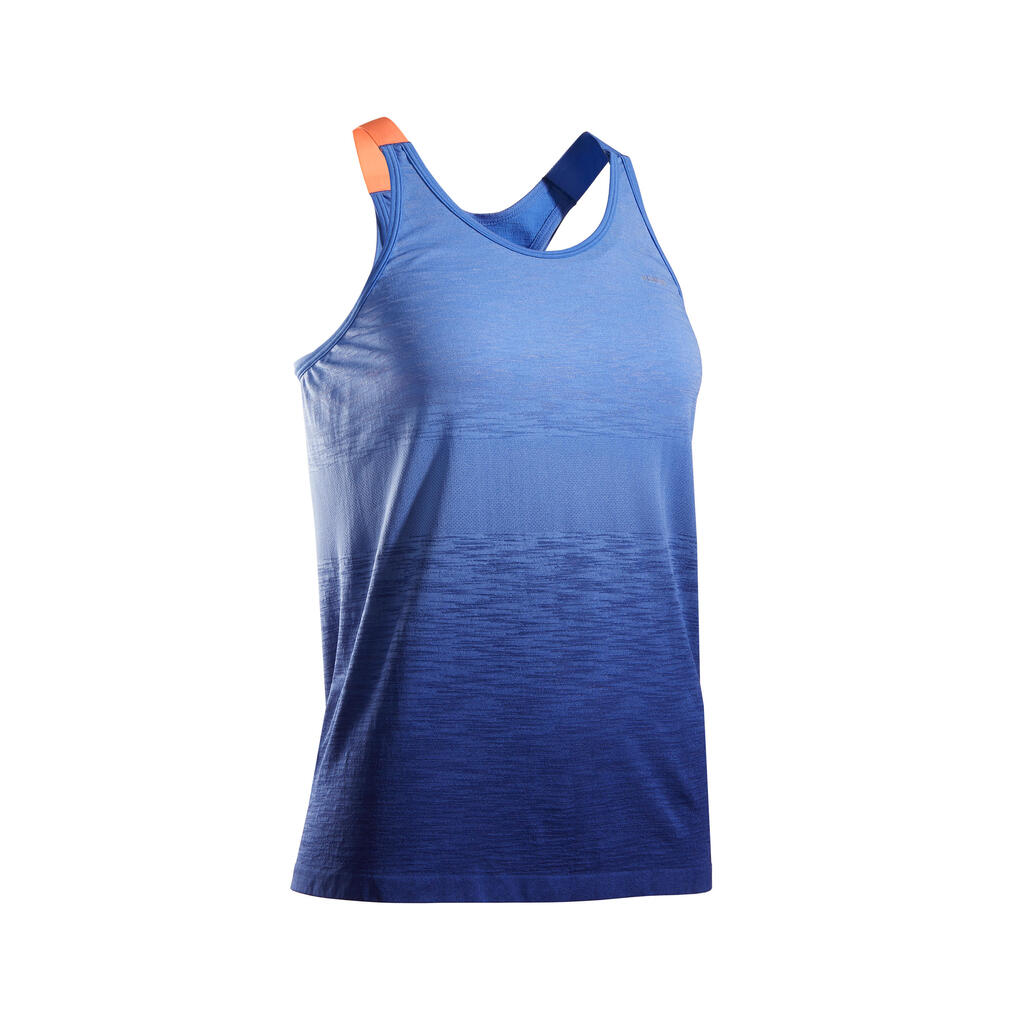 KIPRUN CARE WOMEN'S BREATHABLE RUNNING TANK TOP - GREY/BLUE