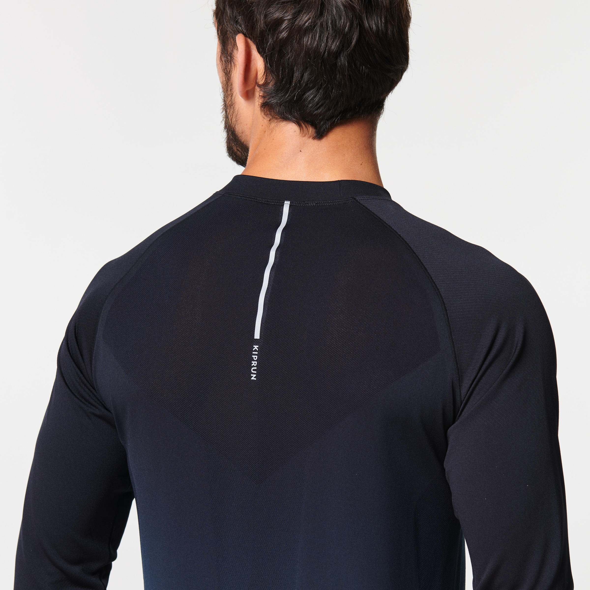 KIPRUN CARE MEN'S LONG-SLEEVED BREATHABLE RUNNING T-SHIRT - GREY 3/8