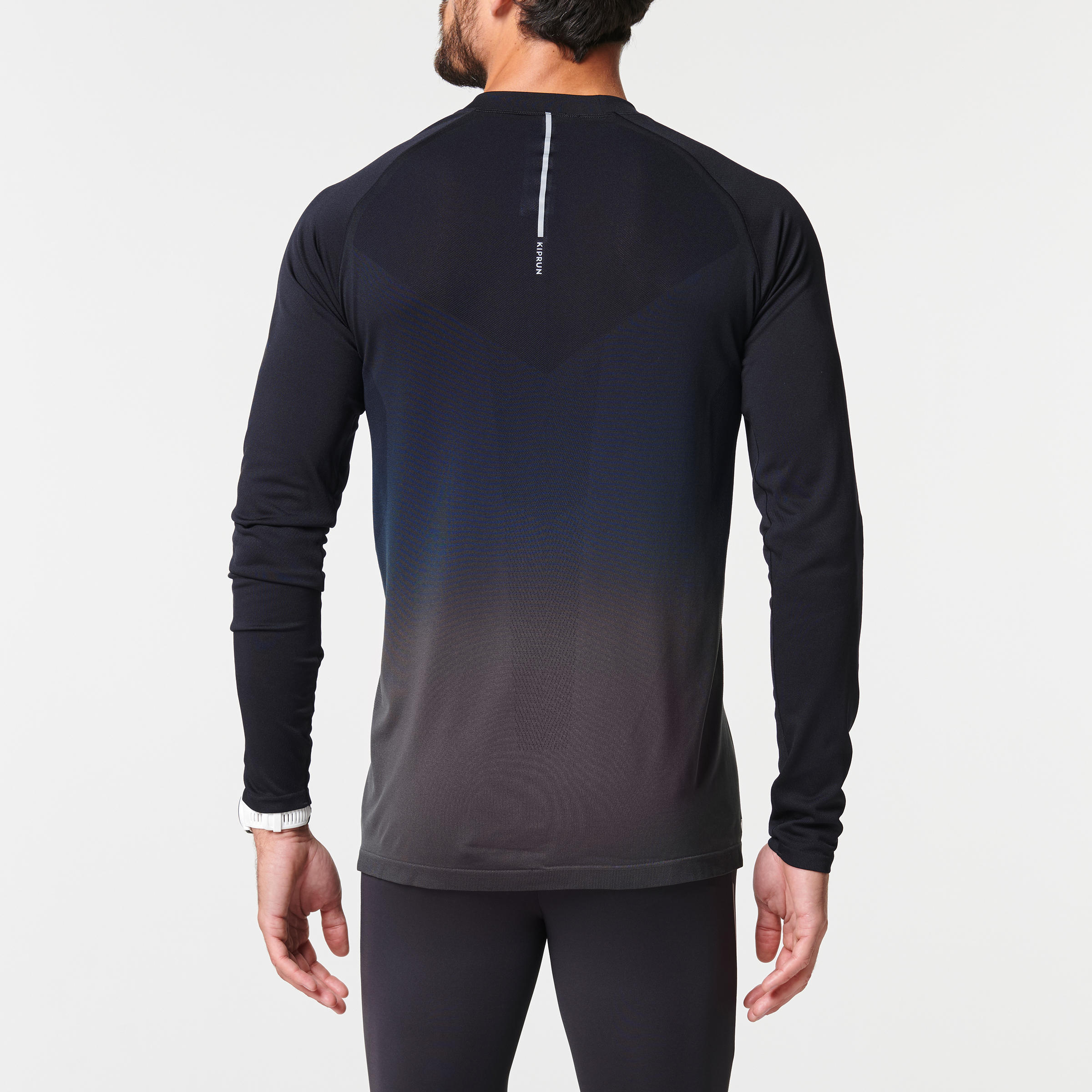 KIPRUN CARE MEN'S LONG-SLEEVED BREATHABLE RUNNING T-SHIRT - GREY 7/8
