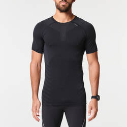 KIPRUN Run 500 Comfort Skin Men's Running Seamless T-Shirt - Black