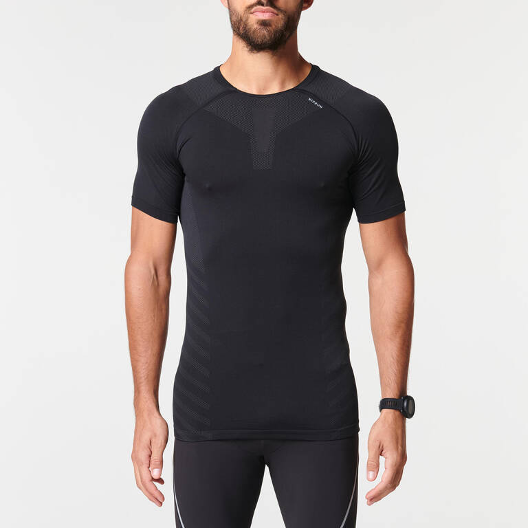 T-shirt Lari Breathable Pria KIPRUN SKINCARE - HITAM