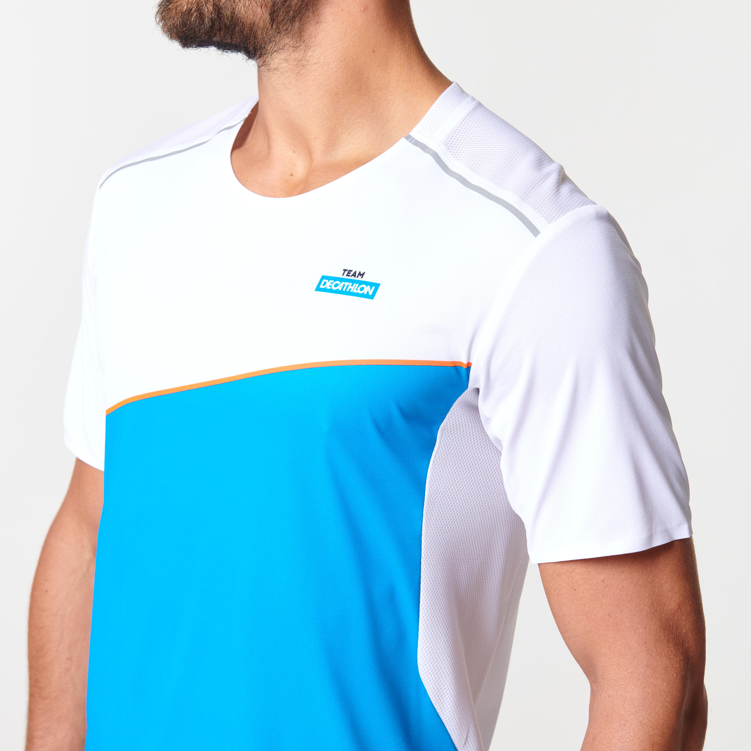 Men's Running Breathable T-Shirt Kiprun Decathlon - light blue 4/7