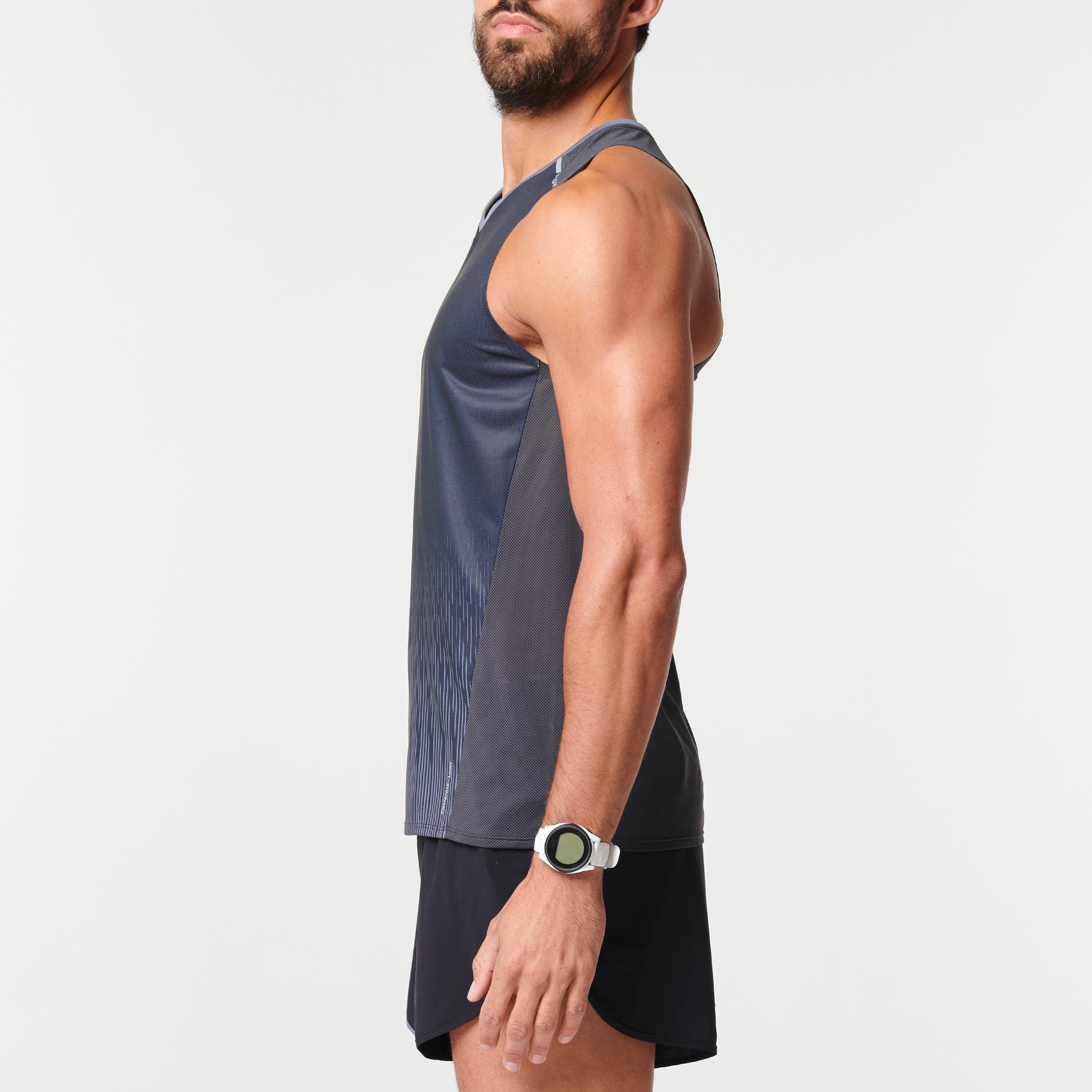 KIPRUN MEN'S BREATHABLE RUNNING TANK TOP LIGHT - BLACK 6/9