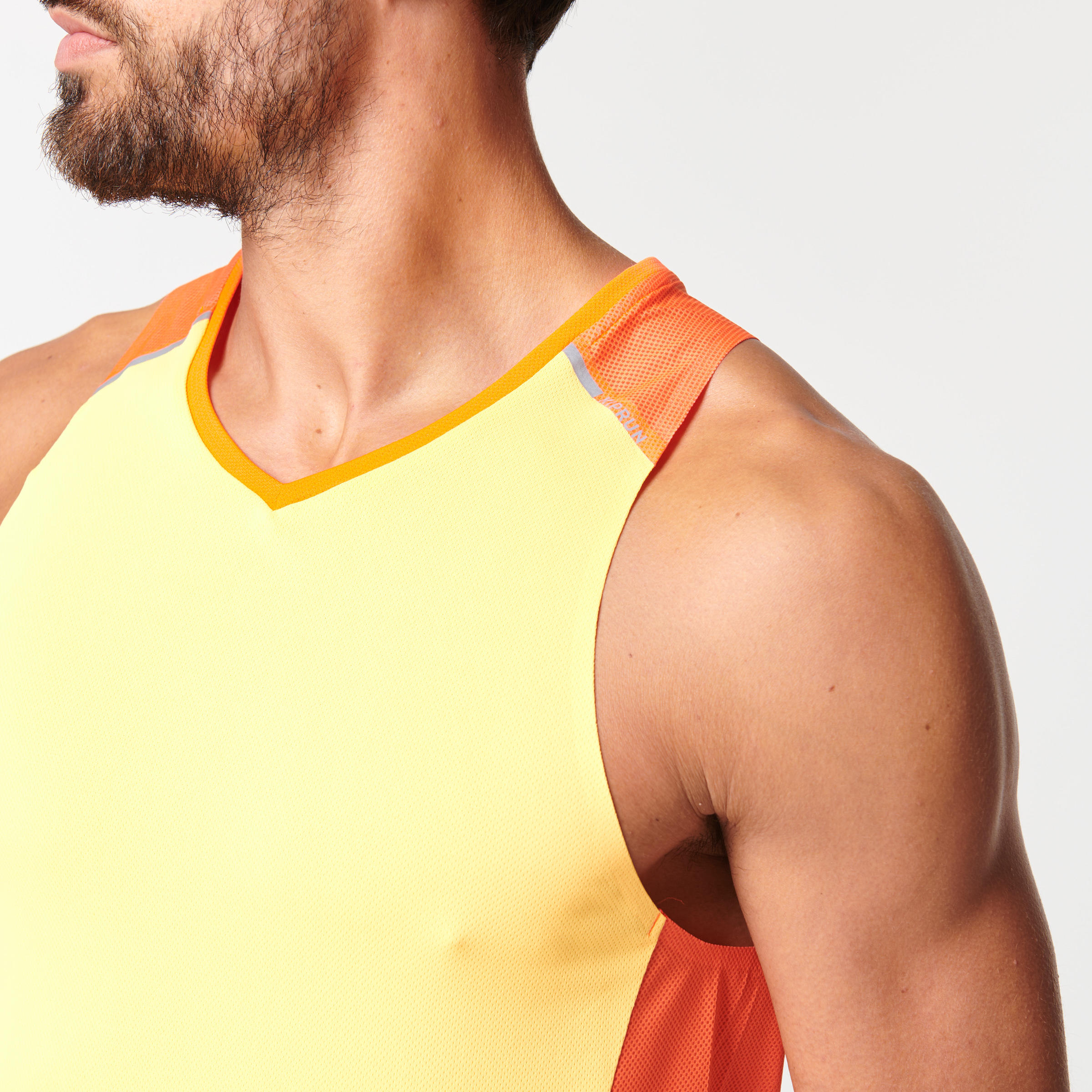 KIPRUN LIGHT MEN'S BREATHABLE RUNNING TANK TOP - RED/ORANGE 2/8