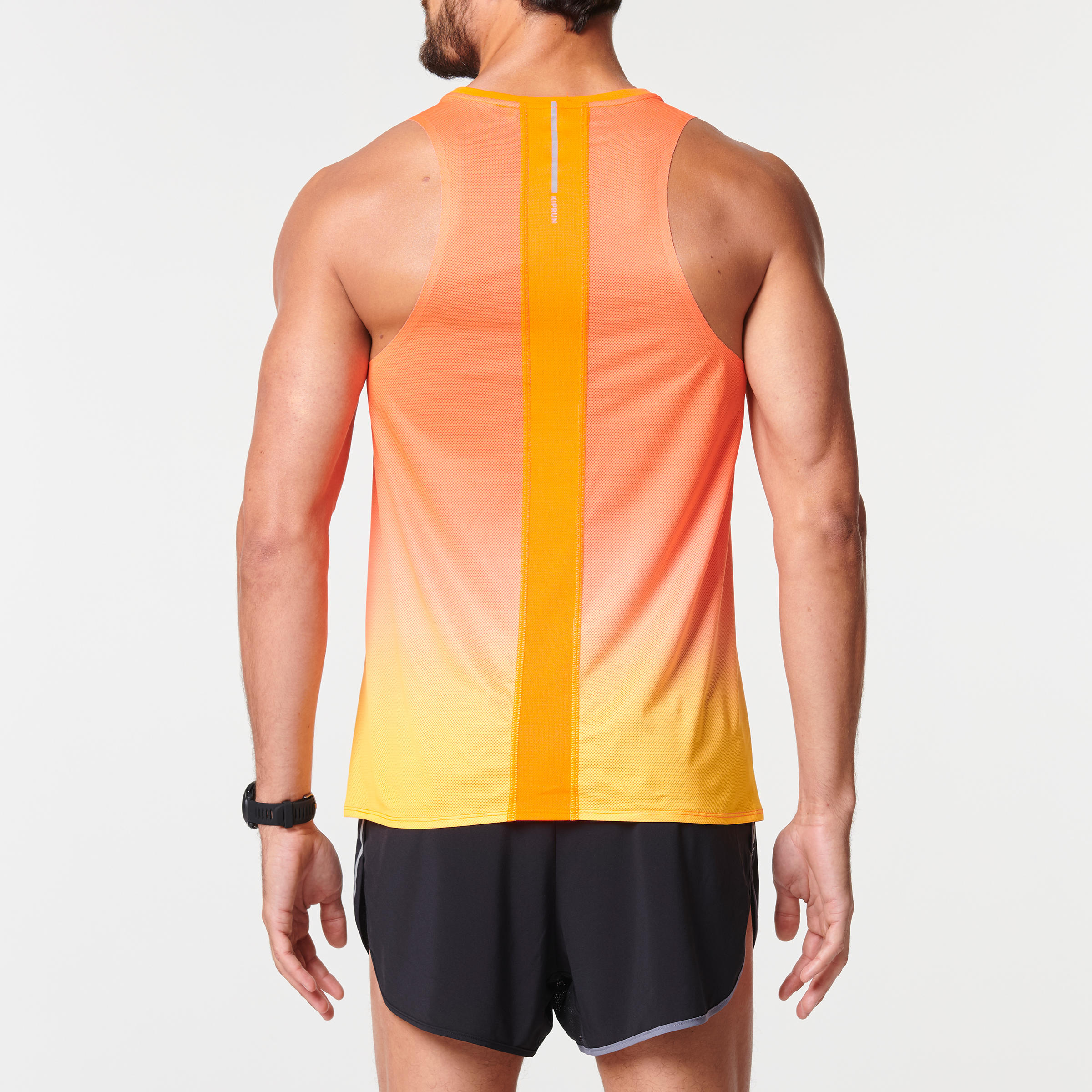 KIPRUN LIGHT MEN'S BREATHABLE RUNNING TANK TOP - RED/ORANGE 8/8