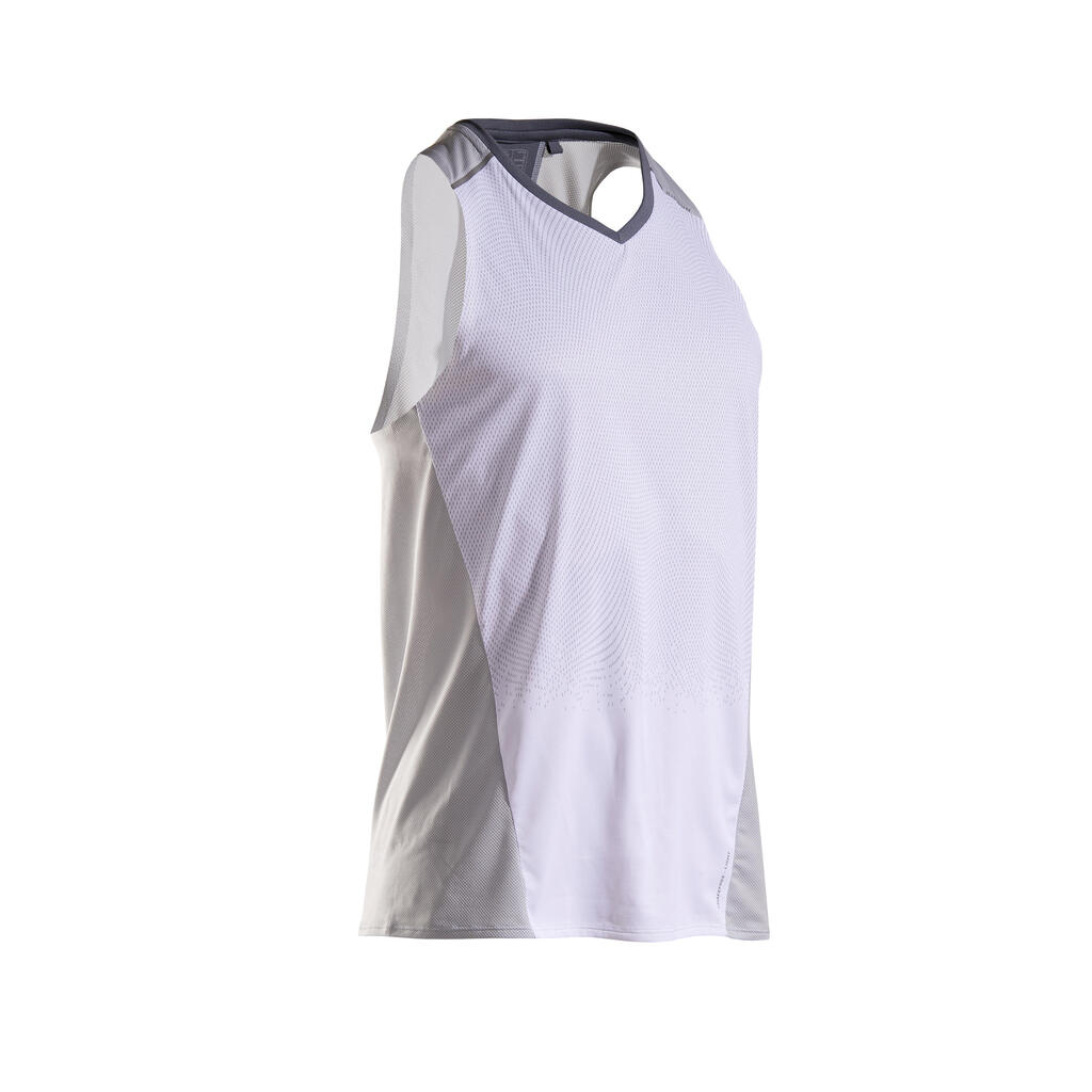 Laufshirt Tank-Top Kiprun Light atmungsaktiv Herren weiß