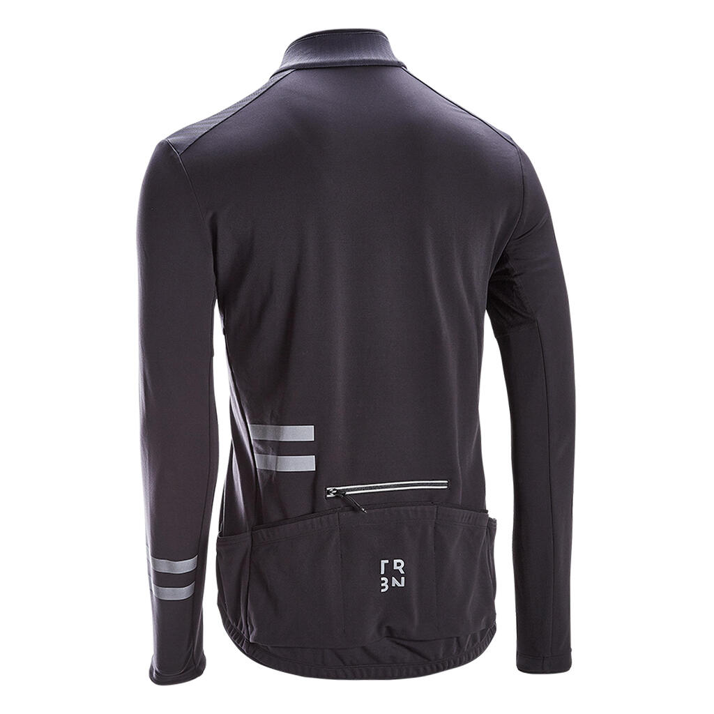 JERSEY CICLISMO EN CARRETERA PARA HOMBRE - MANGA LARGA - ENTRETIEMPO - RC500 - NEGRO