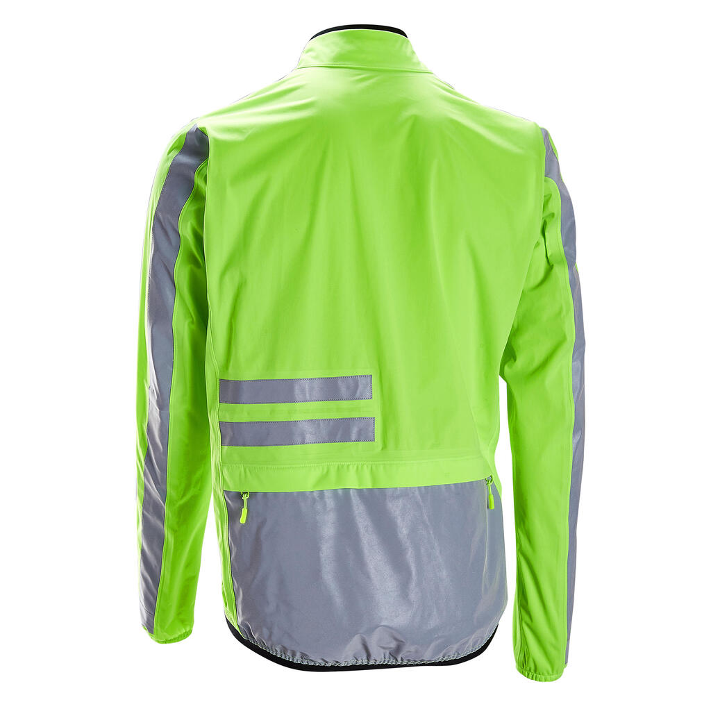 CHAQUETA IMPERMEABLE CICLISMO DE HOMBRE RUTA REFLECTANTE RC500