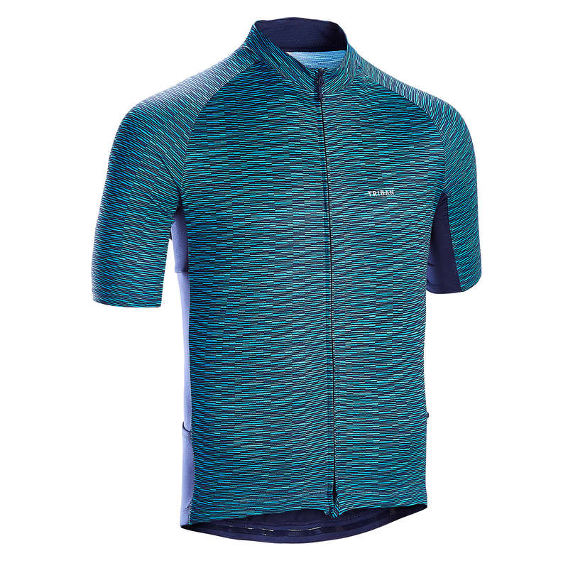 MEN WARM WEATHER ROAD CYCLING APPAREL Cycling - Cycling Jersey RC100 - Blue TRIBAN - Cycling