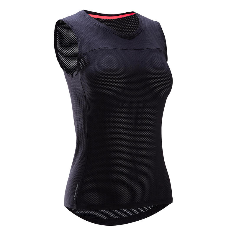 Camiseta interior ciclismo sin mangas mujer Triban RC500 negro
