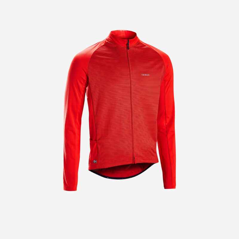 Fahrradtrikot Rennrad langarm UV Schutz RC100 Herren rot Fahrradtrikot Rennrad langarm UV Schutz RC100 Herren rot