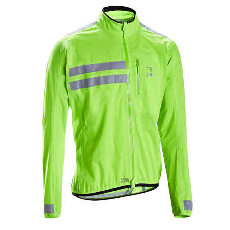 CHAQUETA IMPERMEABLE CICLISMO DE HOMBRE RUTA REFLECTANTE RC500