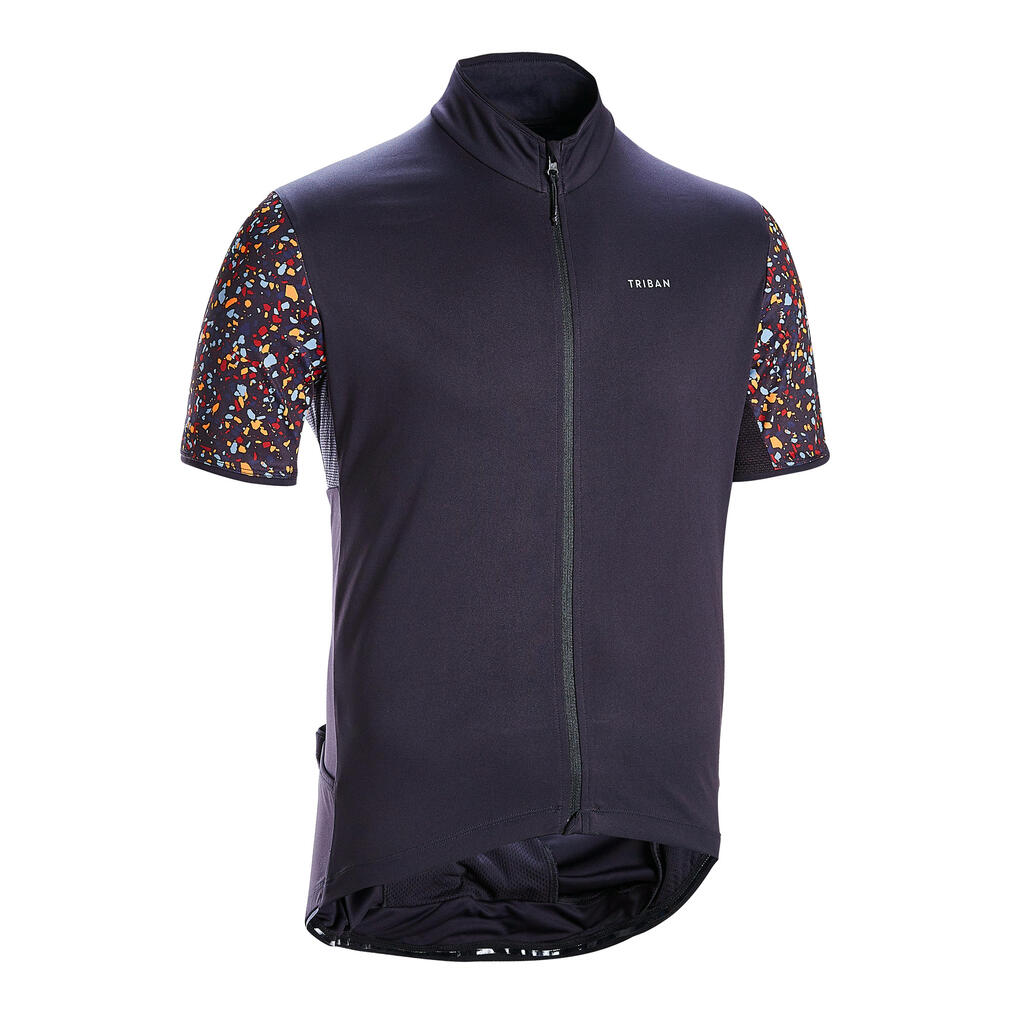 Rc500 short-sleeved road cycling jersey terrazzo - black