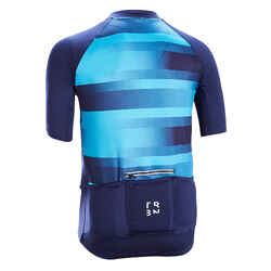 Men's Short-Sleeved Warm Weather Road Cycling Jersey RC100 - Vib/Navy