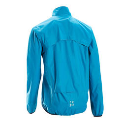 Veste vélo route manches longues coupe-pluie homme - RC100 bleu