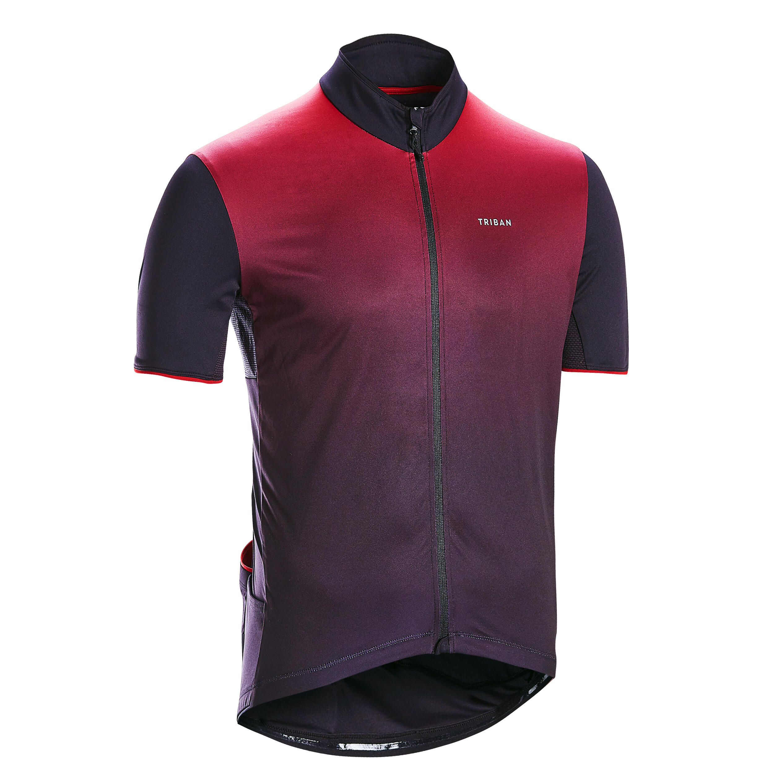 RC500 Short-Sleeved Road Cycling Jersey - Black/Burgundy 8/10